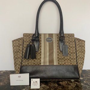 COACH Leg acy Signature Stripe Candace Carryall